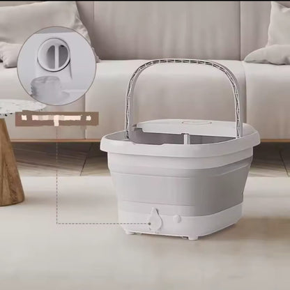 Foldable electric foot massager basin