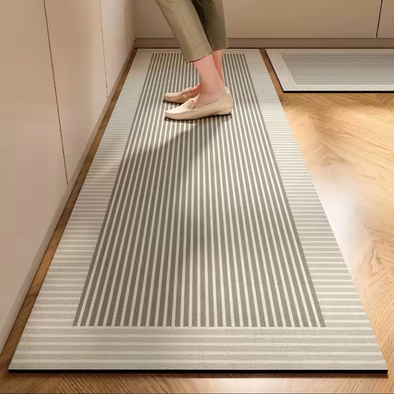 2pc pvc leather kitchen anti-slip mats
