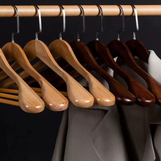 10pc non slip wooden hangers