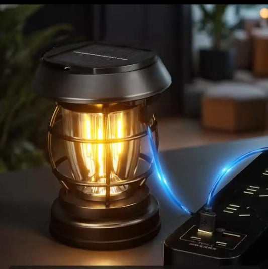 Solar rechargeable lantern lamp motion sensor light