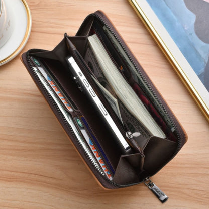 Mens long leather wallets