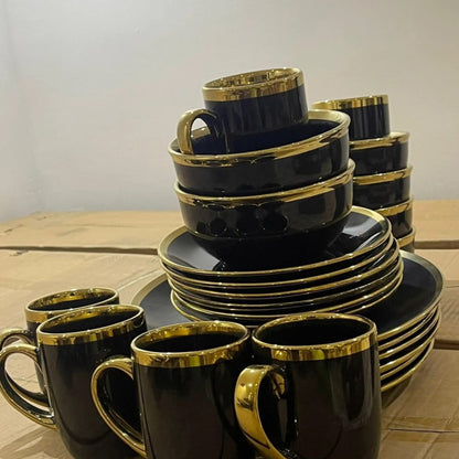 Black gold dinner set