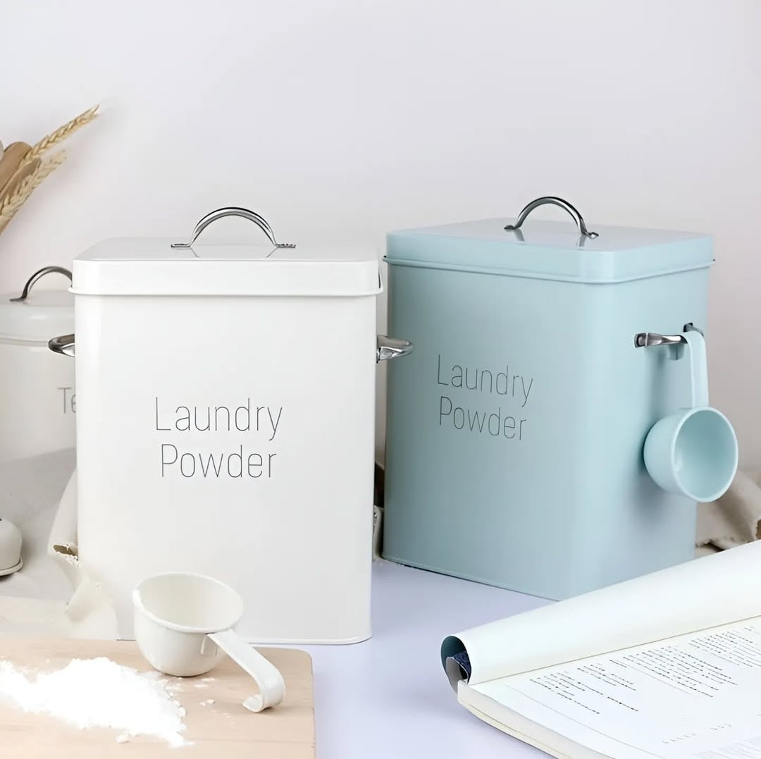 Laundry powder tin