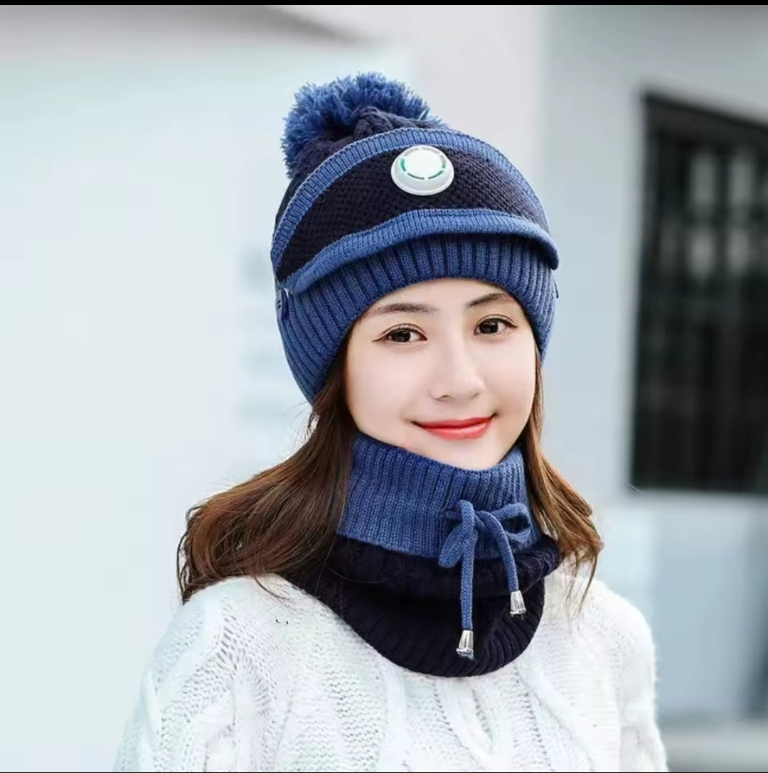 Windproof winter marvin scarf set