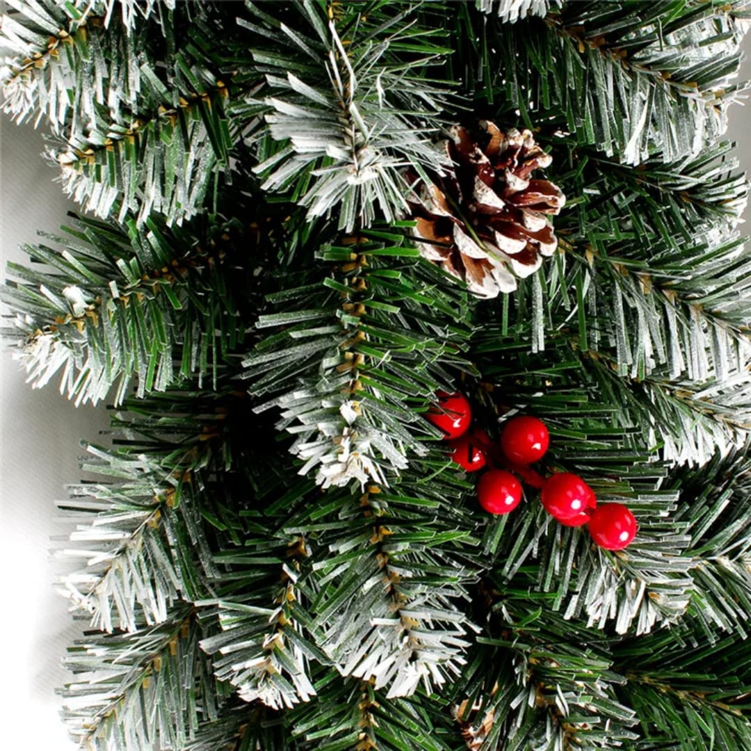 2.8M Christmas Garland With Pine Cones Res Berries And Snow Tips