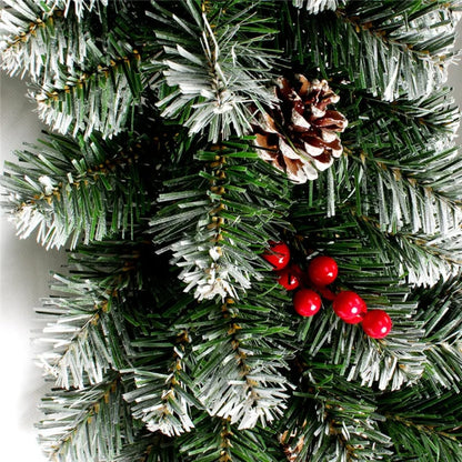 2.8M Christmas Garland With Pine Cones Res Berries And Snow Tips