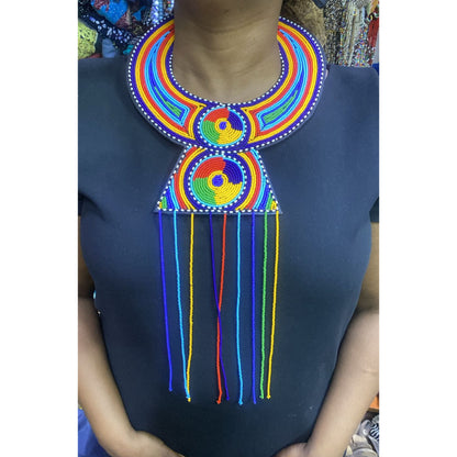 Vibrant Maasai Beaded Statement Necklace