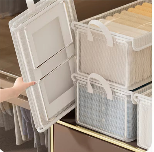 Transparent fabric closet organizer