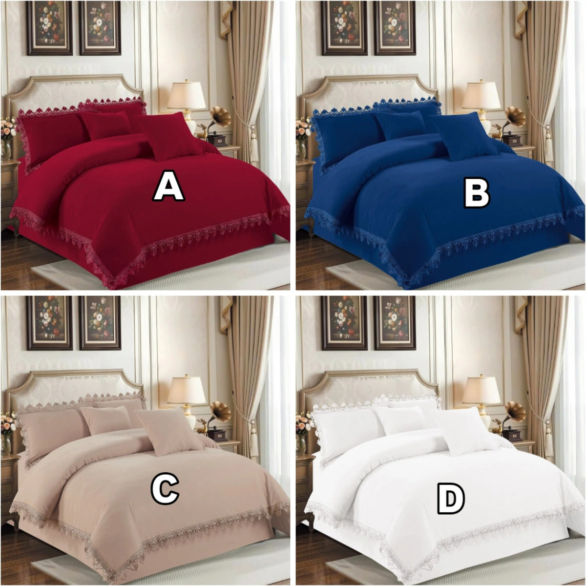 6x6 Duvet Set With Pillowcases And Throw Covers