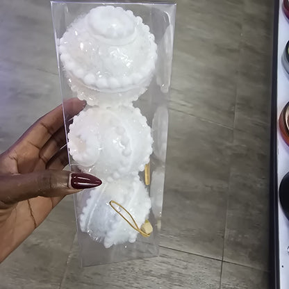 3Pcs Christmas Tree Decor Balls 8Cm