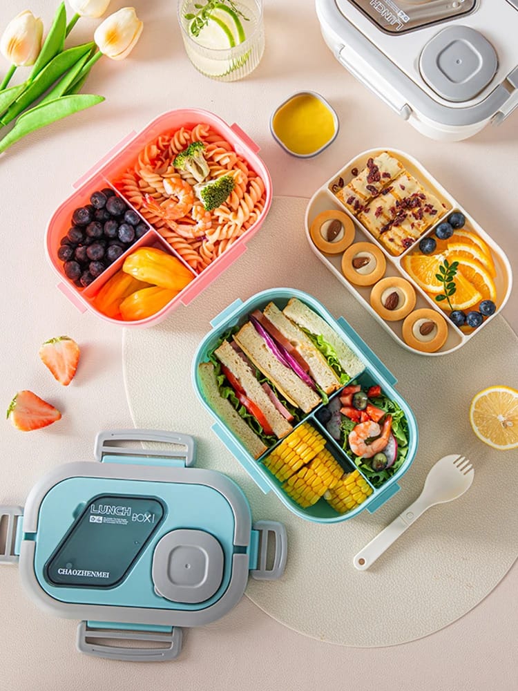 Double Layer Lunch Box with Cutlery Set