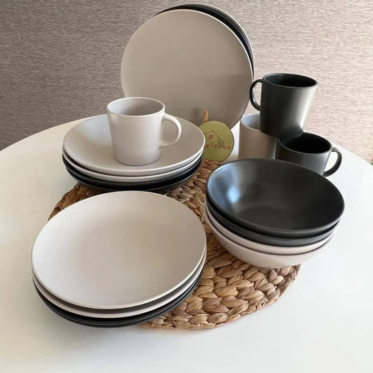 24pc Black dinner set