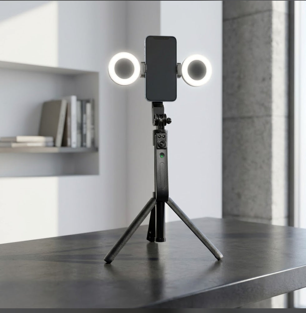 C12 AI Tracking Selfie Stick and Tripod with Lights