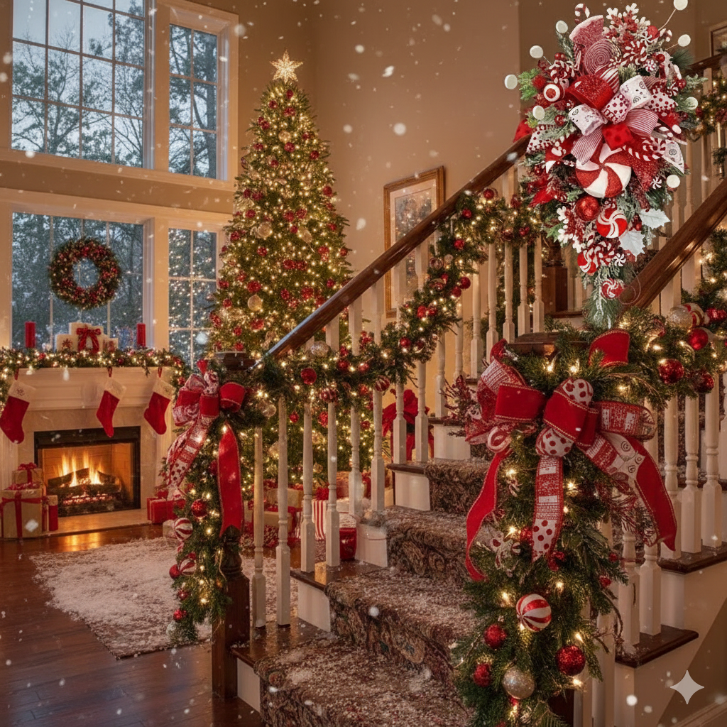 Christmas Stairway Wreath Door Wreath Christmas Decorations