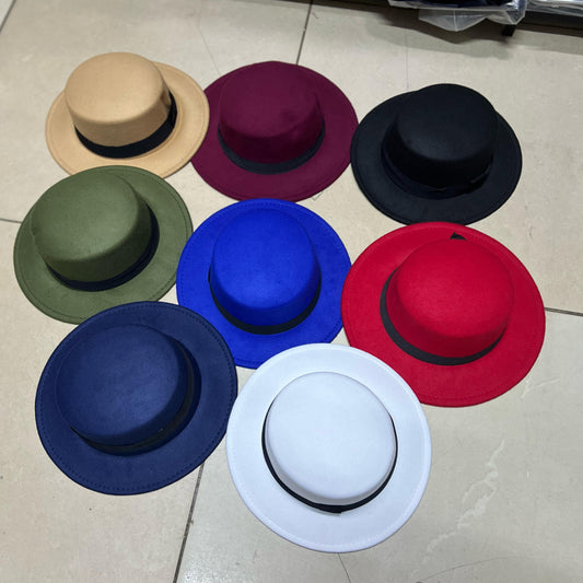 Flat top unisex fedora hat