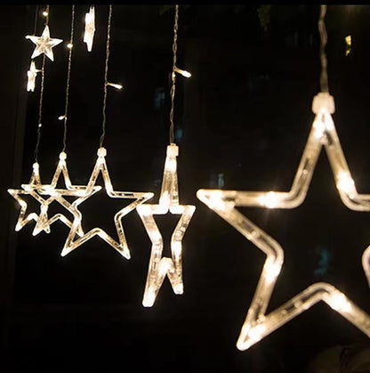 Christmas Curtain Lights 3*1M  Star String Lights