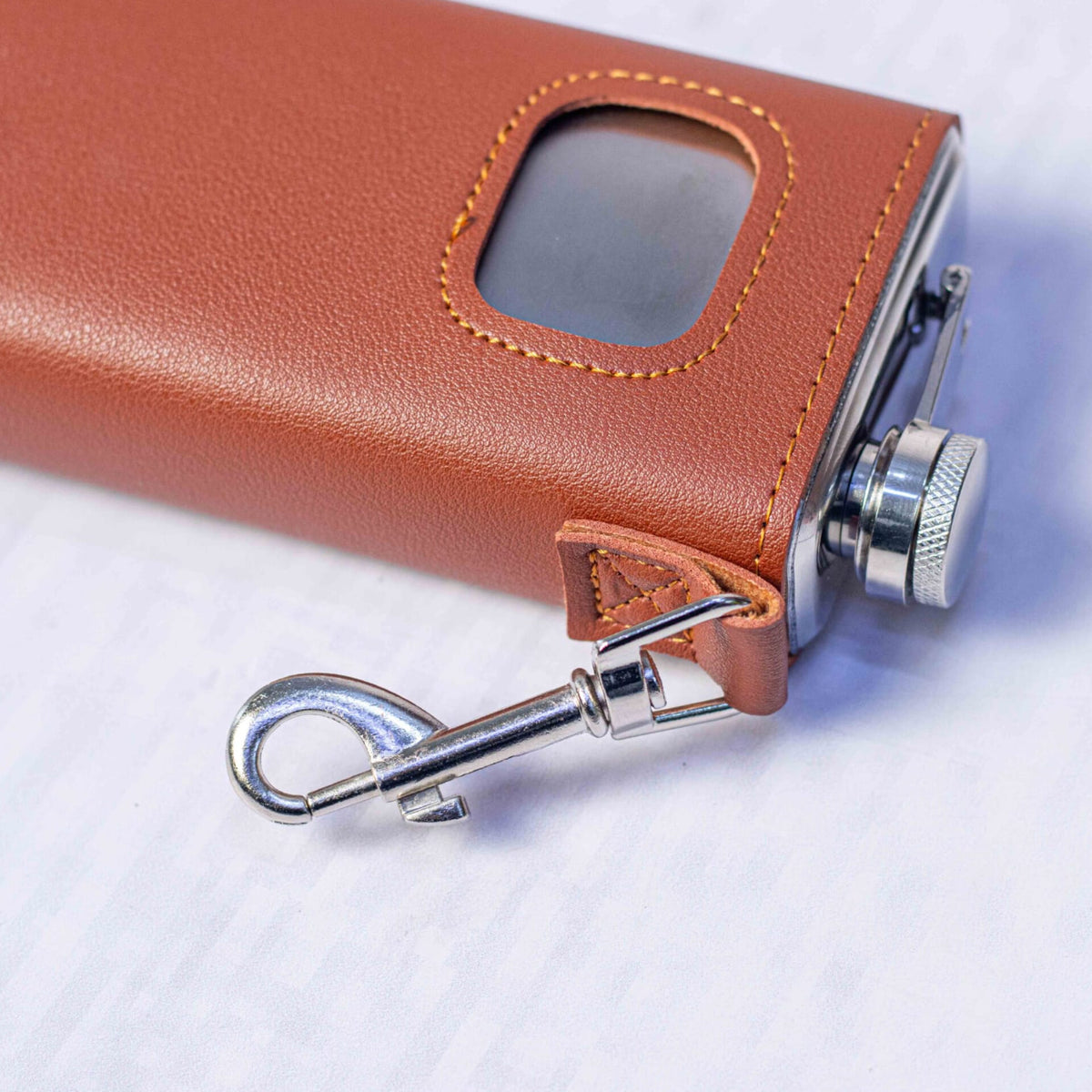 Leather Wrapped Stainless Steel Hip Flask Gift
