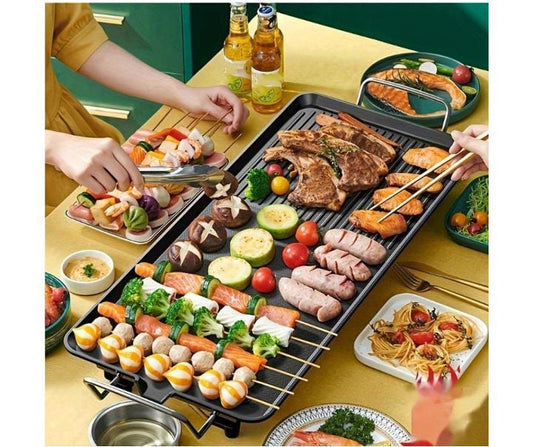 Electric bbq grill pan