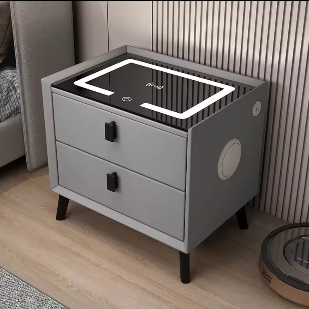 Led bedside cabinet with bluetooth speaker