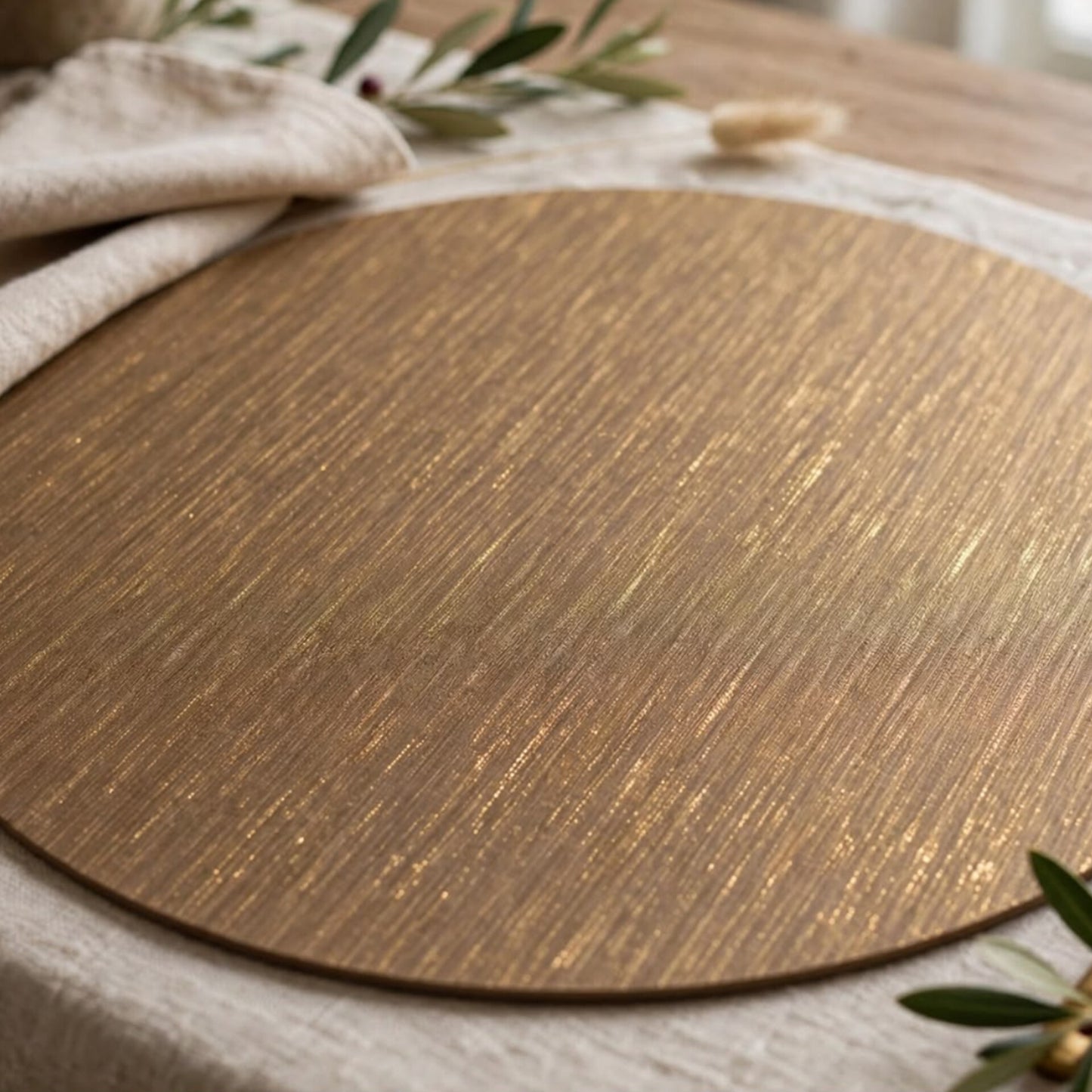 Metallic Bronze Effect Round Table Mats