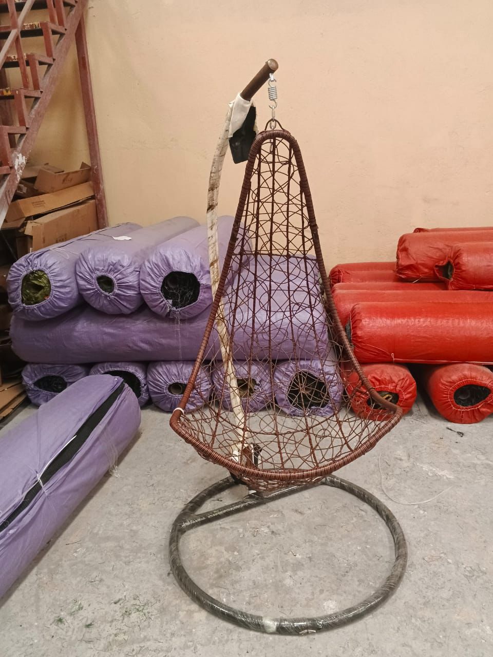 Brown Wicker Hanging Hammock Swing Chair