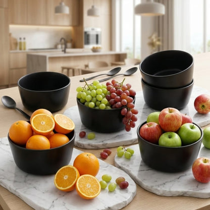 Set 6pcs Black Crockery Soup
