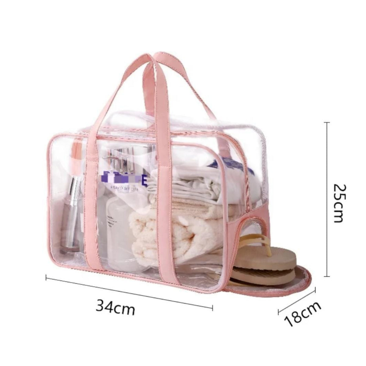 Large Capacity Tote Beach and Swimming Bag with Zip