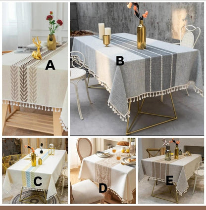 Linen dining table