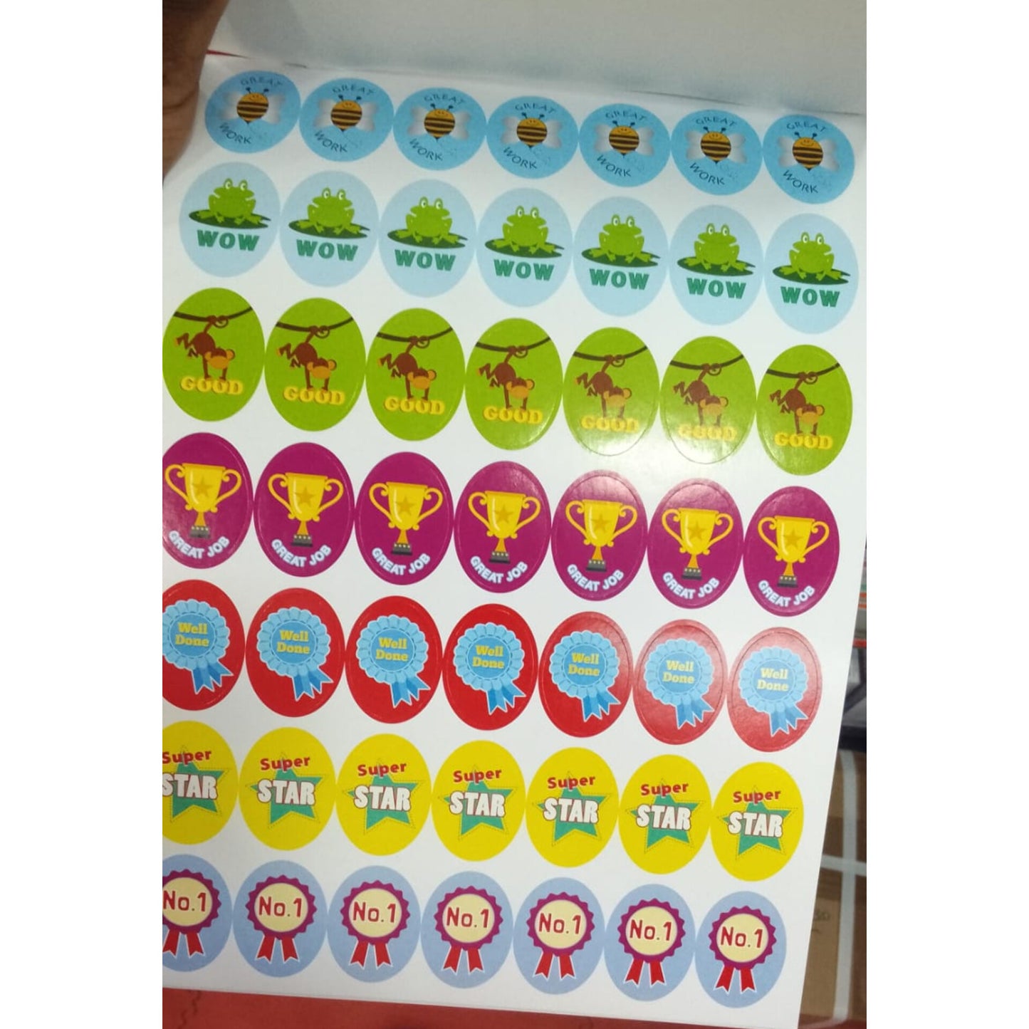 1000 Children reward stickers