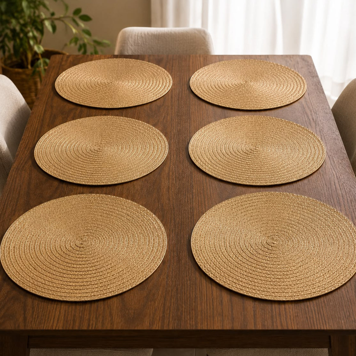 6Pcs Natural Woven Table Mats