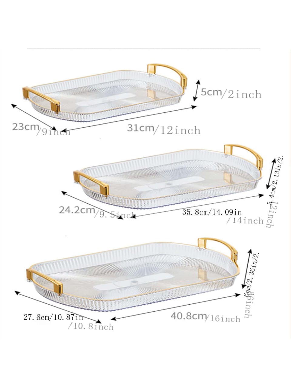3 pcs rectangular tray fruit