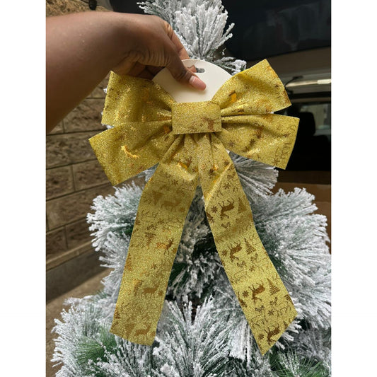 4 Gold Christmas Bows