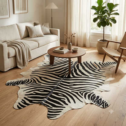 Cowhide Printed Area Rug 140x160cm