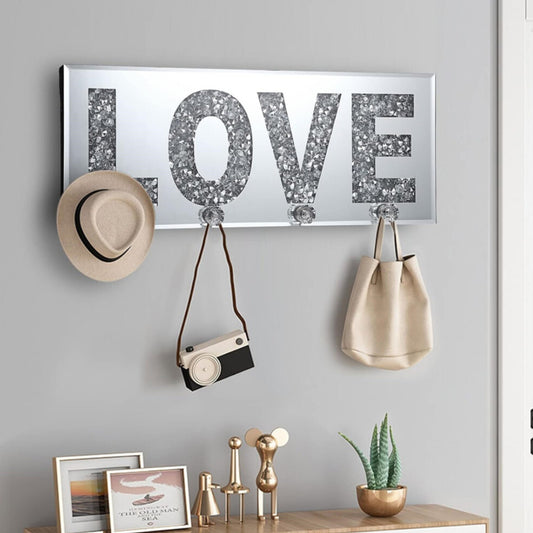 Crystal Glass Love Key Holder