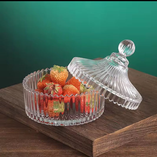 Glass storage cans with lid