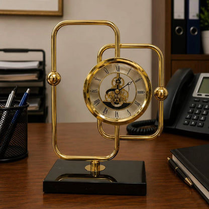 Gold Brass Decorative Desktop Clock