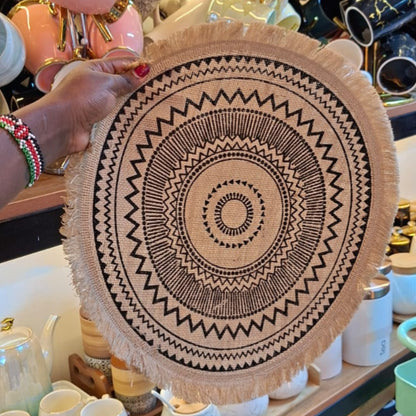 6Pcs Round Woven Jute Table Mats