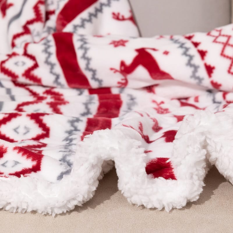 Double sided fleece Christmas throw blanket