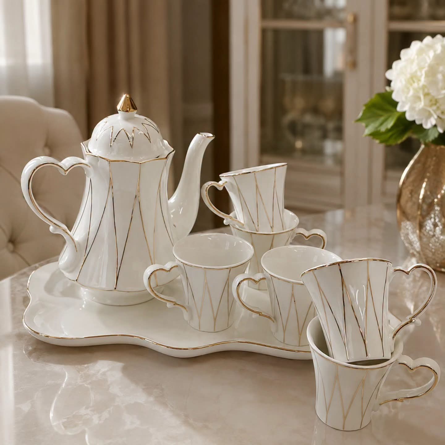 8Pc Ceramic Tea Set