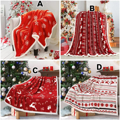 Christmas Reindeer Throw Blanket