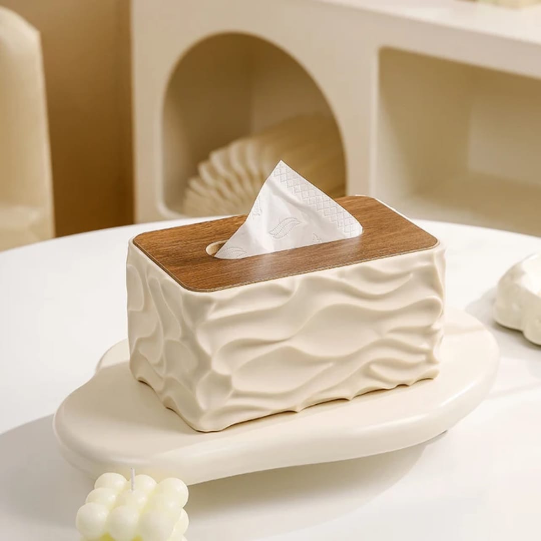 Textured Tissue Box and Serviette Holder