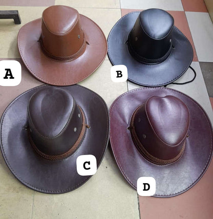 Leather cowboy hats