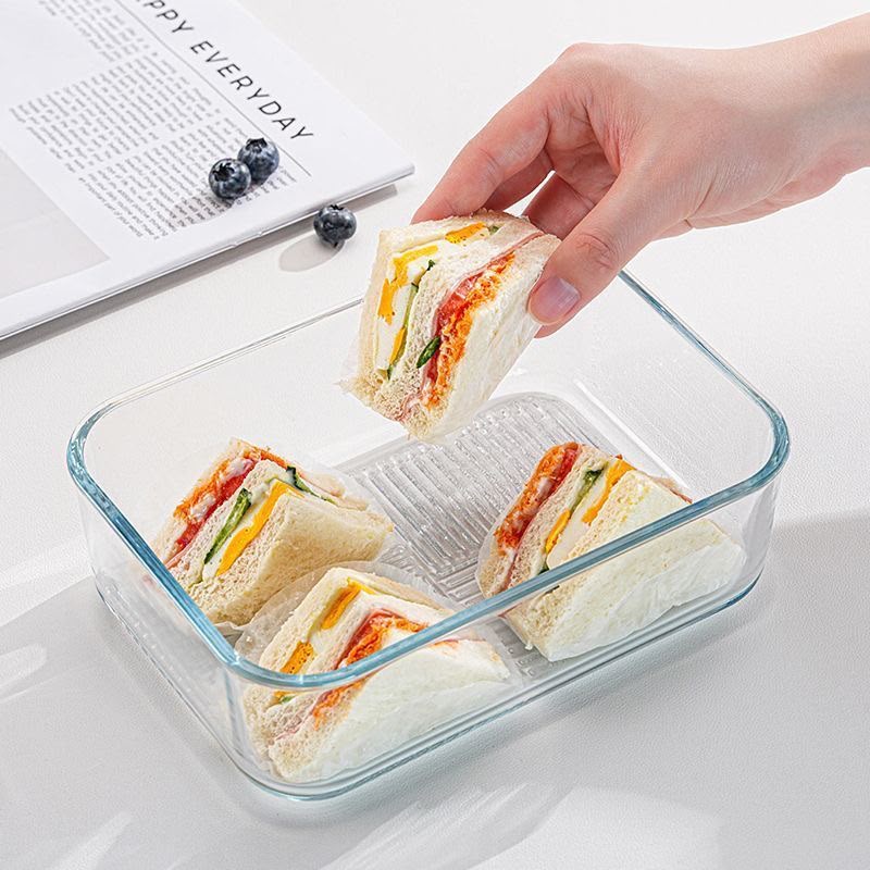 2Pcs Borosilicate Glass Food Storage and Baking Set