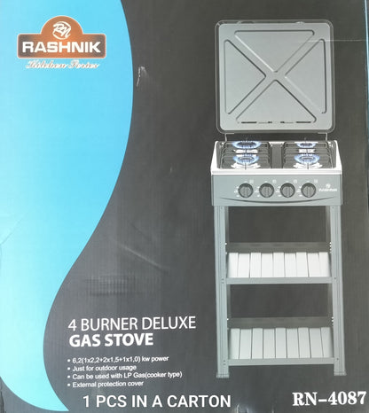 4 Burner Deluxe Gas Stove with Stand RN4087