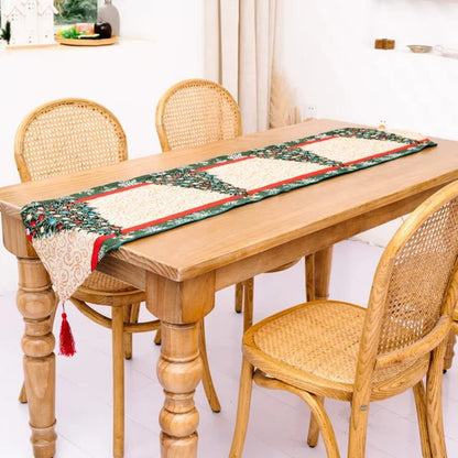 Christmas Knitted  Tablecloth Runner