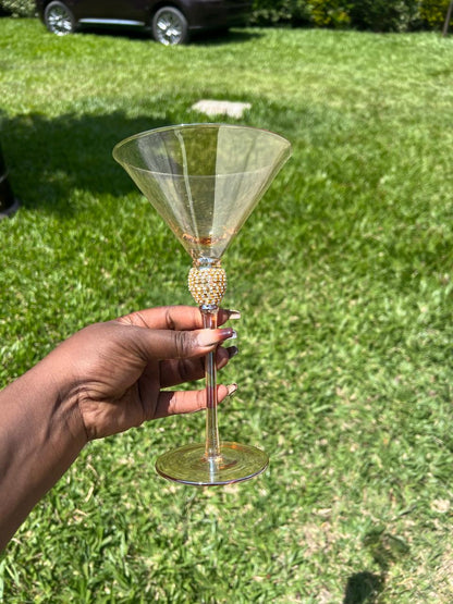 6Pc Gold Martini Glasses Set