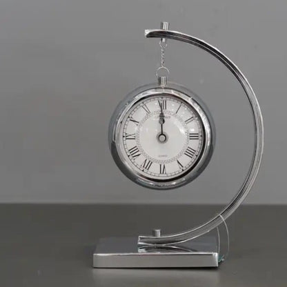 Silver Tabletop Quartz Hanging Clock