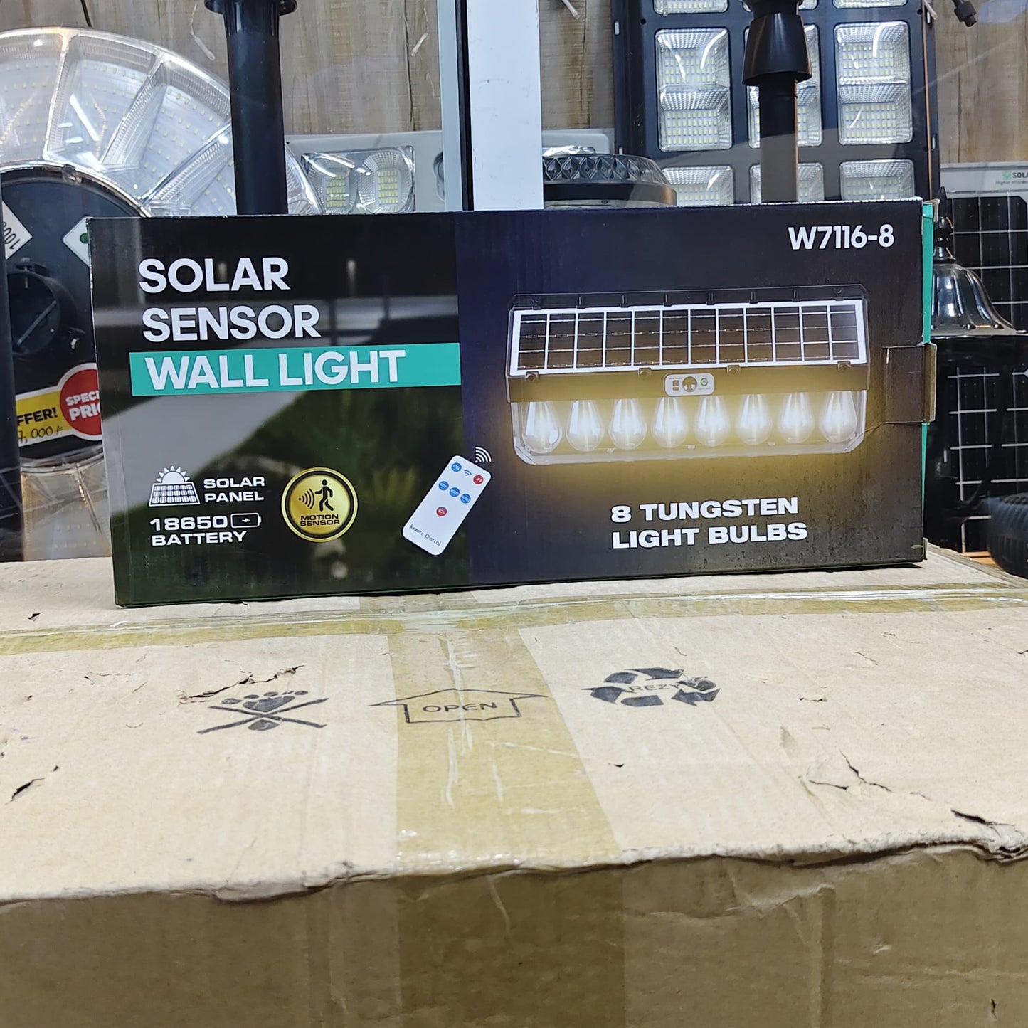 Eight Bulb Solar Motion Sensor Wall Light