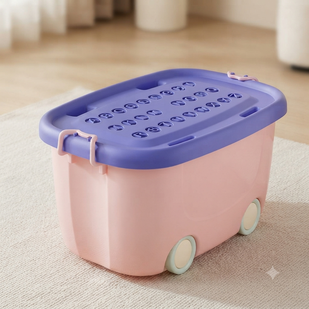 Plastic Storage Box with Wheels