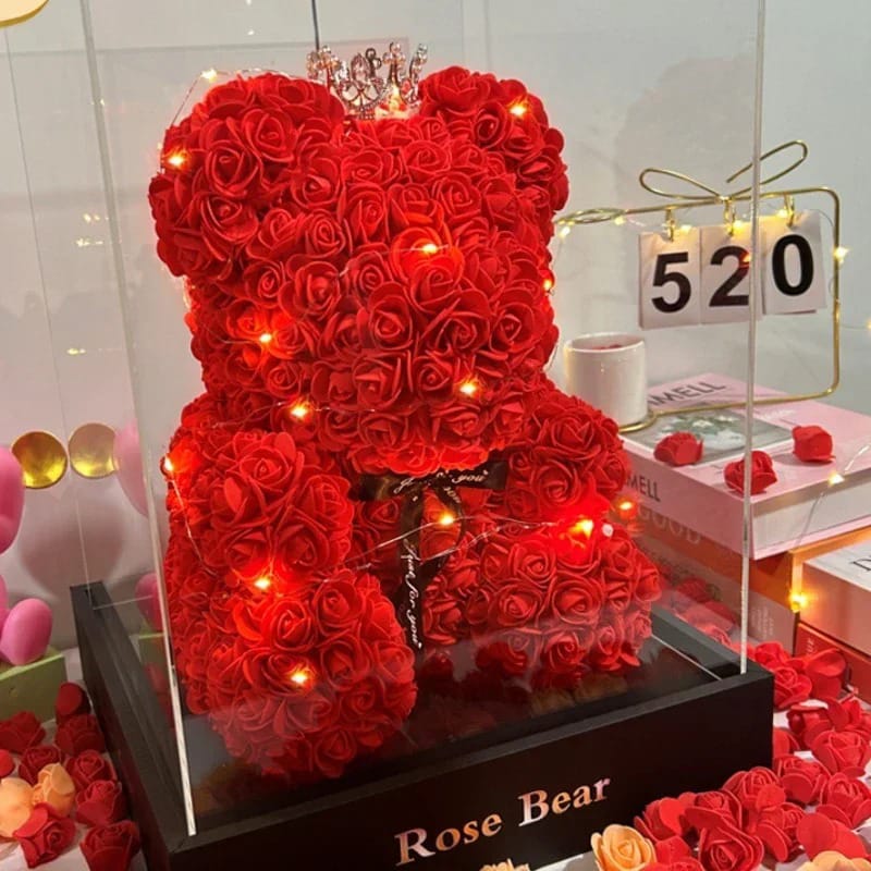 Artificial Flower Rose Bear Gift